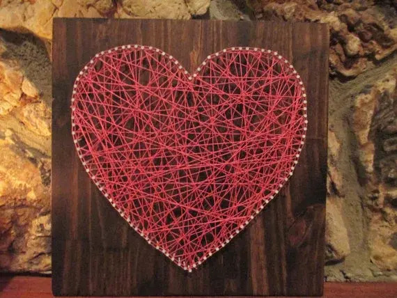 Advanced digital string art heart pattern created with optimization algorithms showing intricate connection patterns
